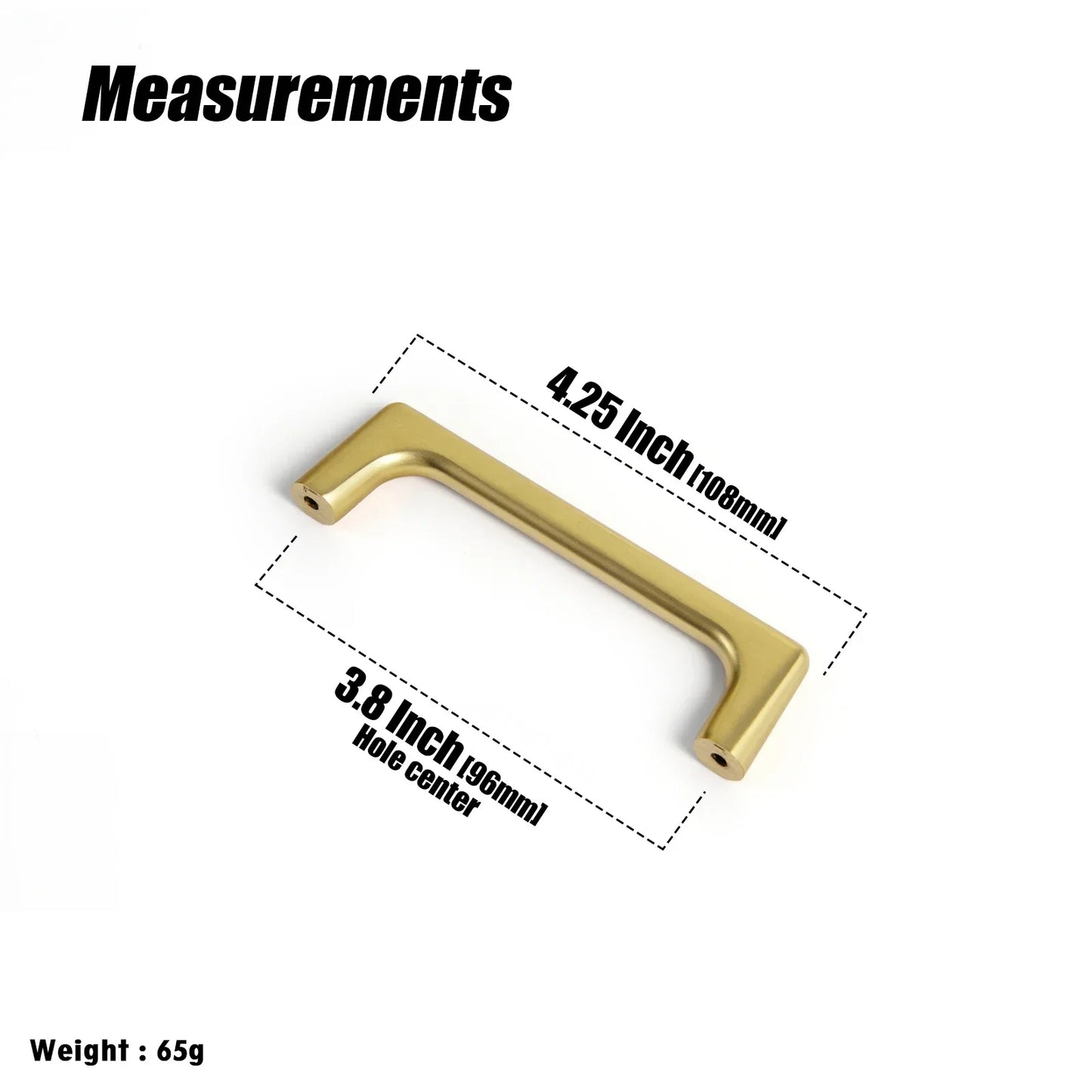 Goo-Ki Brushed Gold Cabinet Pulls with 5'' Hole Centers, Modern Style Zinc Alloy Cabinet Handles for Dresser,Wardrobe,Cupboard