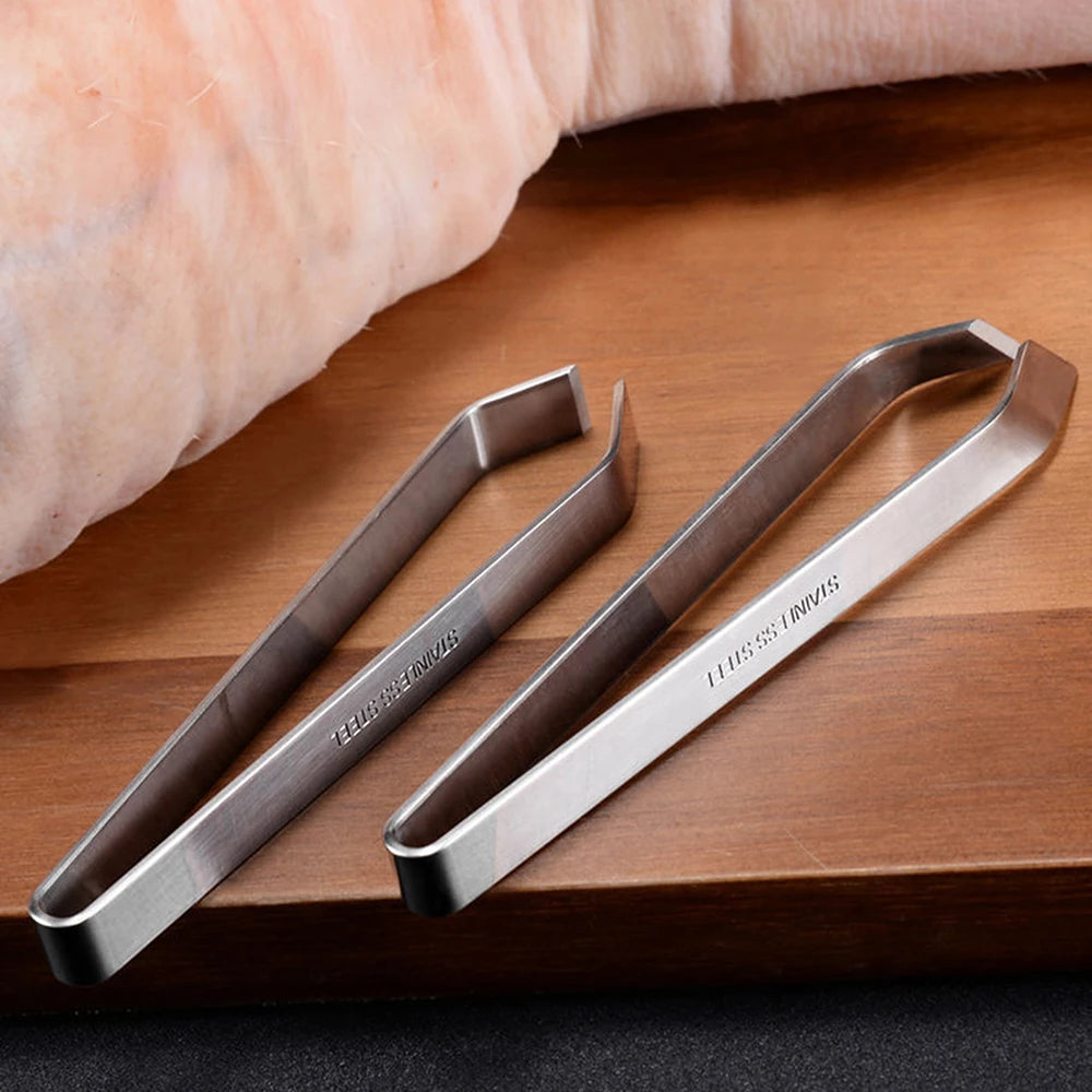 1pcs Stainless Steel Fishbone Tweezers, Pluckers, Fishbone Clamps, Kitchen Gadgets Tools