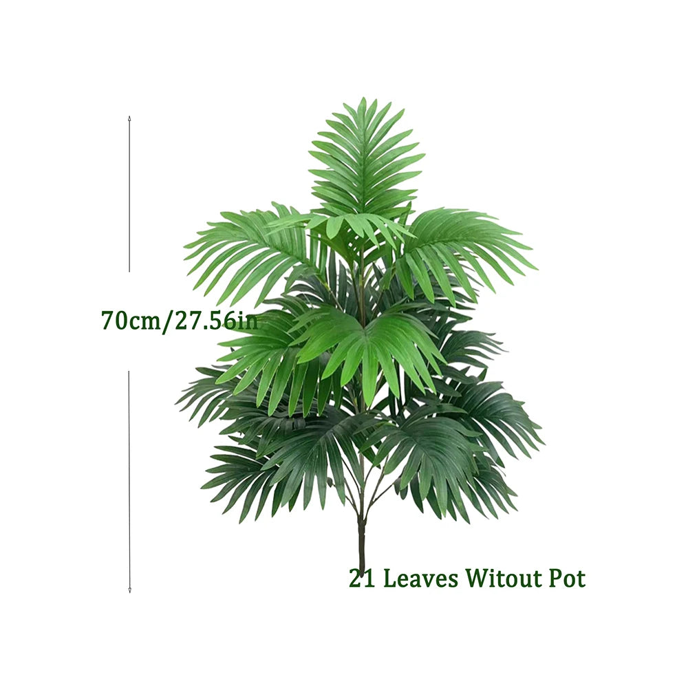 60-80cm Tall Artificial Palm Tree Fake Monstera Plants Branch Plastic Maranta Leafs Faux Coconut Leaves For Home Indoor Decor