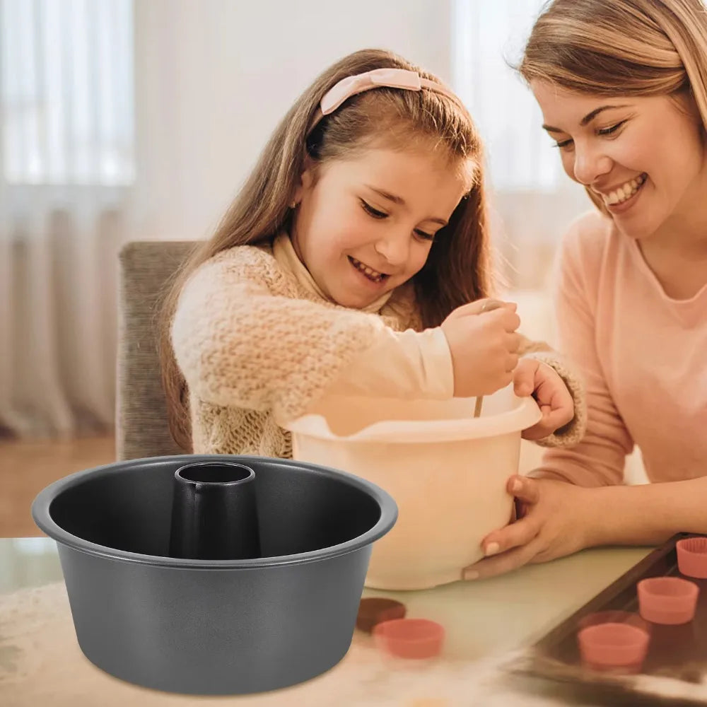 Practical Hollow Fluted Tube Cake Pan Non-Stick Round Pumpkin Cake Mold Carbon Steel Heat Resistant Bread Baking Pan Bakery