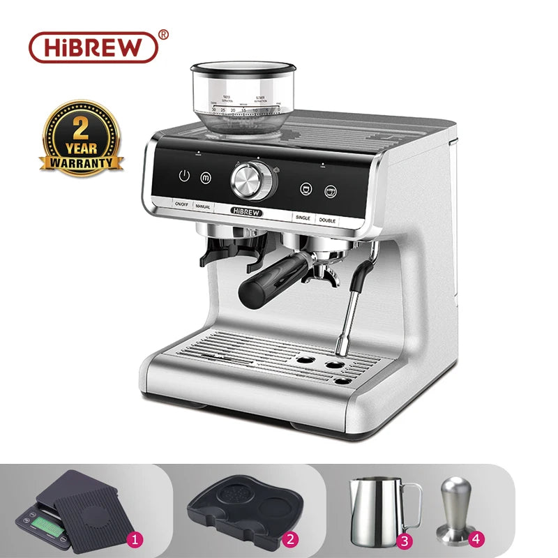 HiBREW Barista Pro 20Bar Bean to Espresso,Cafetera Commercial Level Coffee Machine with Full Kit for Cafe Hotel Restaurant H7