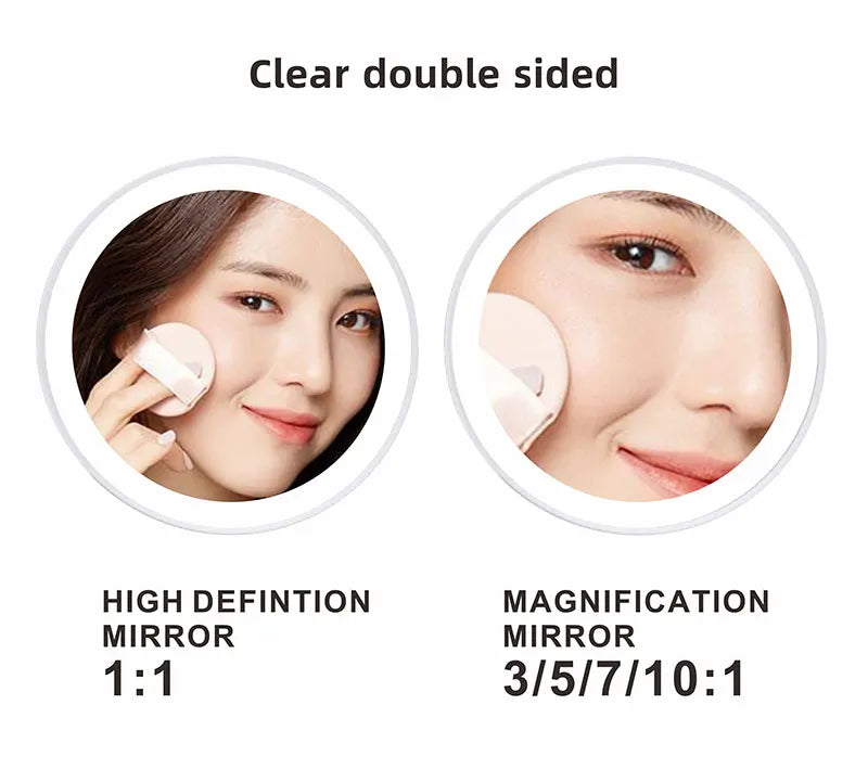 8 inch Makeup Mirror Matte Gold 3x/5x/7x/10x Magnifying Double Side USB Charging Bathroom 3 color light Cosmetic Mirrors