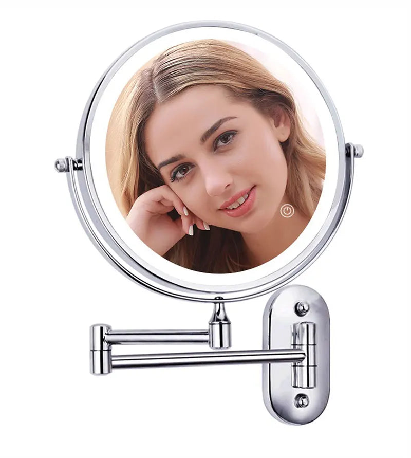 8 inch Makeup Mirror Matte Gold 3x/5x/7x/10x Magnifying Double Side USB Charging Bathroom 3 color light Cosmetic Mirrors