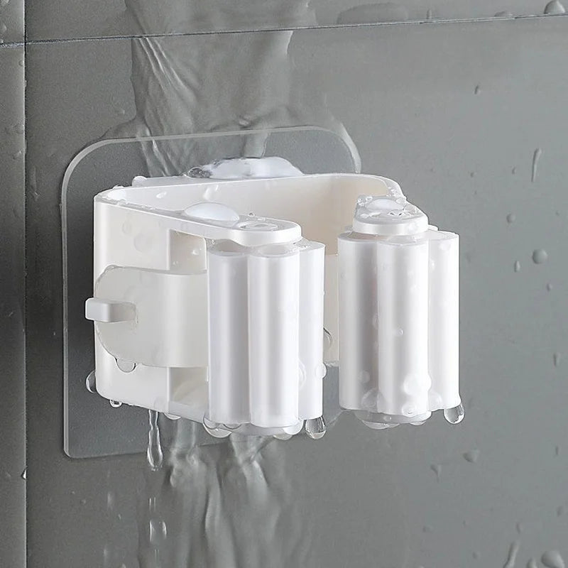 3PCS Mop Clamp with Suction Hook - Effortless to Install, Heavy-Duty Grip, Perfect for Kitchen & Bathroom Organization