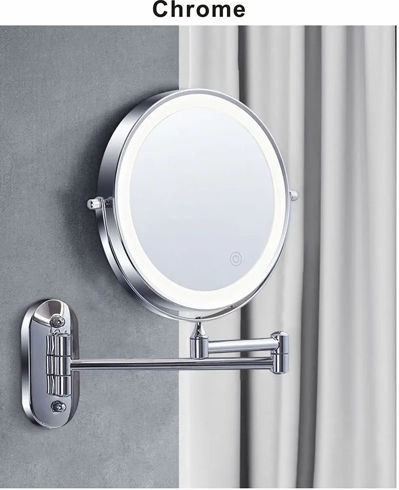 8 inch Makeup Mirror Matte Gold 3x/5x/7x/10x Magnifying Double Side USB Charging Bathroom 3 color light Cosmetic Mirrors