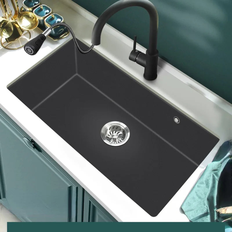 Kitchen Quartz Sink Single Washing Basin under