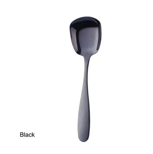 1PC Stainless Steel Rice Spoon S M L Square Spoon Ladle Gold Dessert Ice Cream Table Spoon for Kids Restaurant Kitchen Tableware