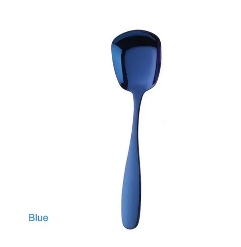 1PC Stainless Steel Rice Spoon S M L Square Spoon Ladle Gold Dessert Ice Cream Table Spoon for Kids Restaurant Kitchen Tableware