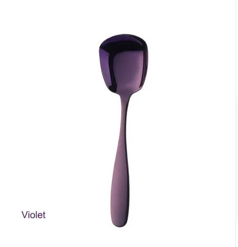 1PC Stainless Steel Rice Spoon S M L Square Spoon Ladle Gold Dessert Ice Cream Table Spoon for Kids Restaurant Kitchen Tableware