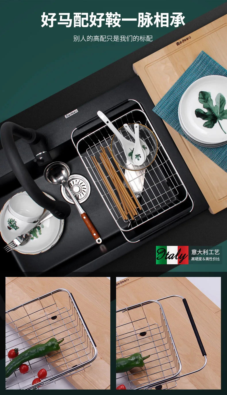 Kitchen Quartz Sink Single Washing Basin under