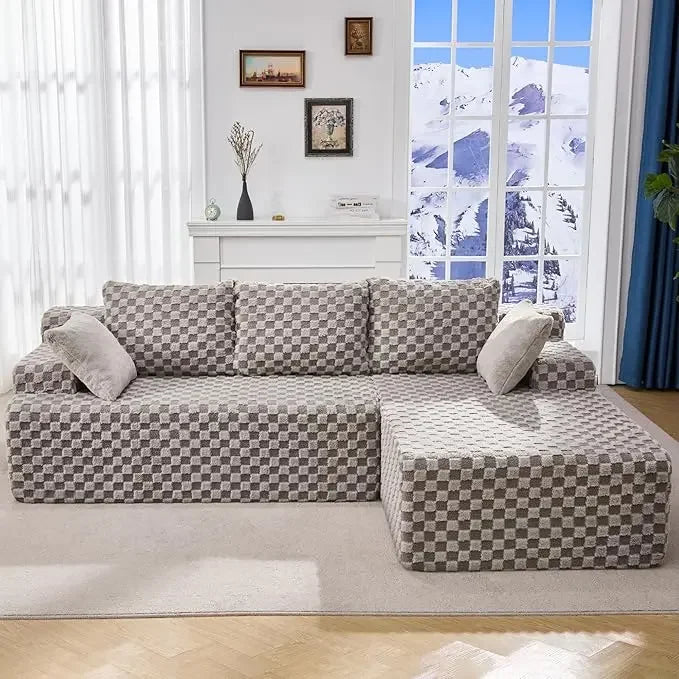 Cloud Modular Sectional Sofa Couch L-Shape Memory Foam Oversize Chaise Living Room Furniture Set Customized