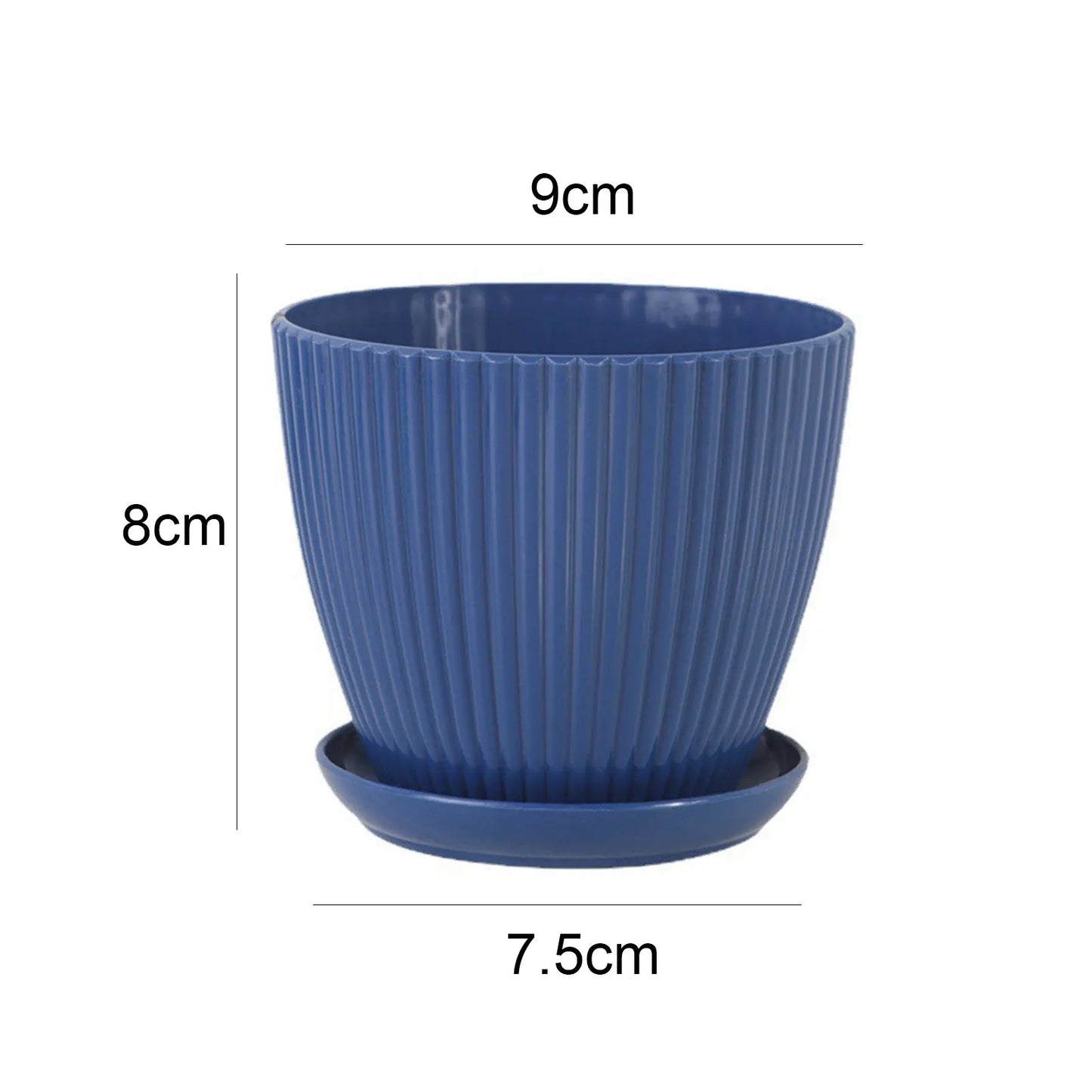 Plastic Flower Pot Succulent Plant Pot with Tray Green Dill Round Double Layer Small Flowerpot Home Office Desktop Decoration