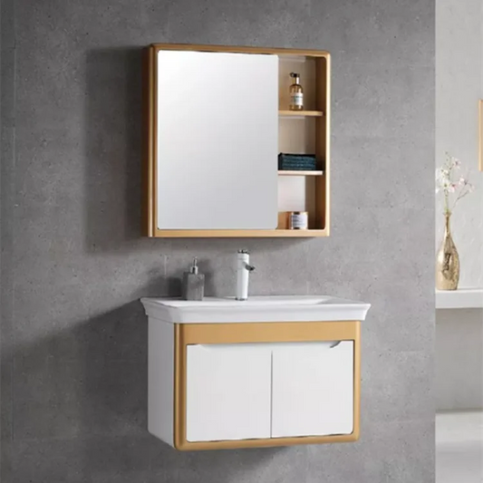Factory Suppliers Small PVC Bathroom Vanity Set with Single Sink Cabinet