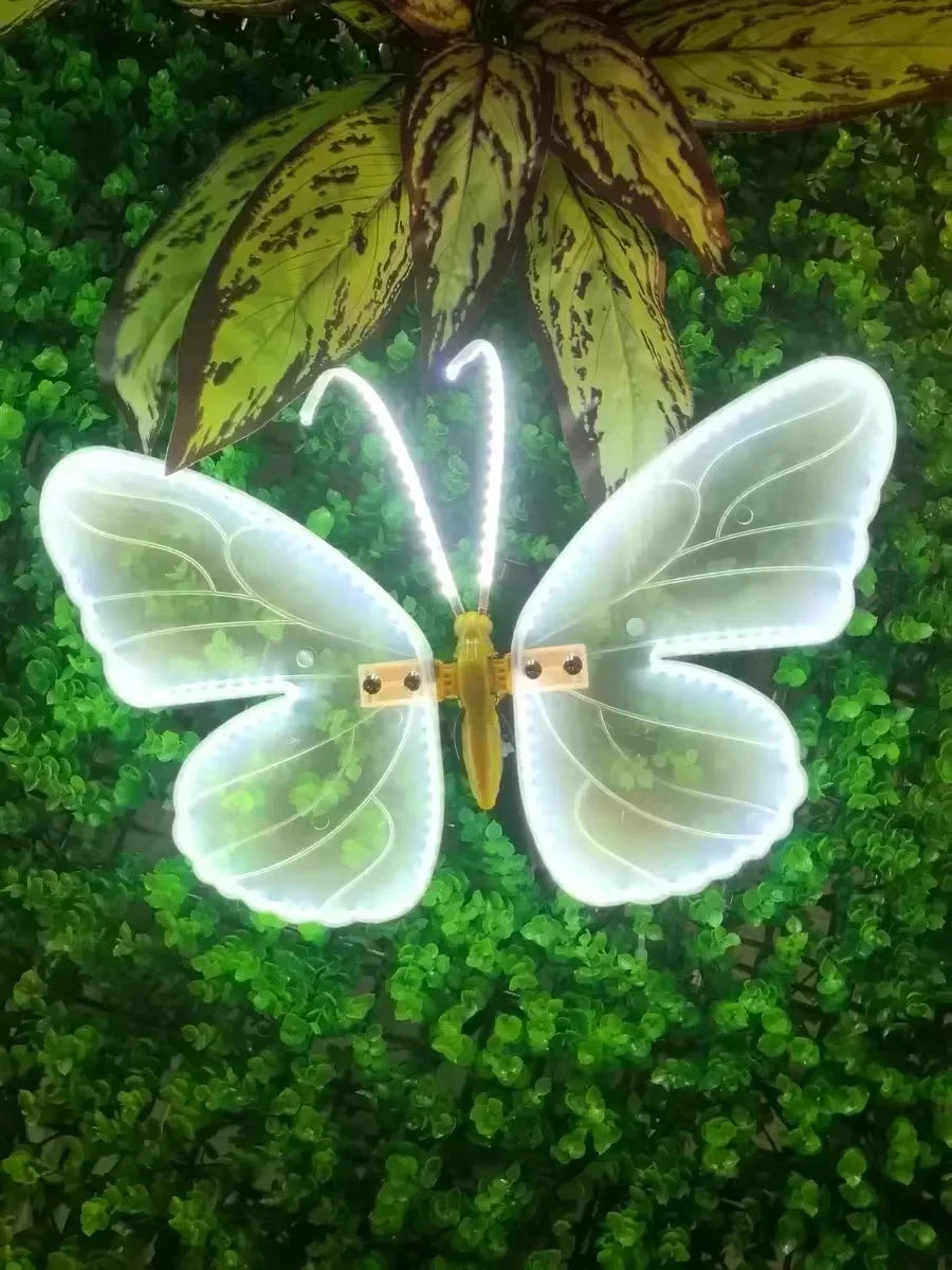 1pcs LED Outdoor Simulation Dynamic Static Butterfly Lights Holiday Party Home Christmas Decorations