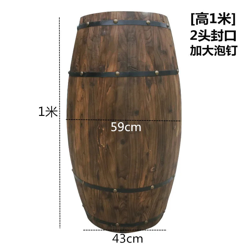 Oak wine barrel decoration wooden beer wine barrel bar solid wood wine barrel ornament exhibition wedding props decoration