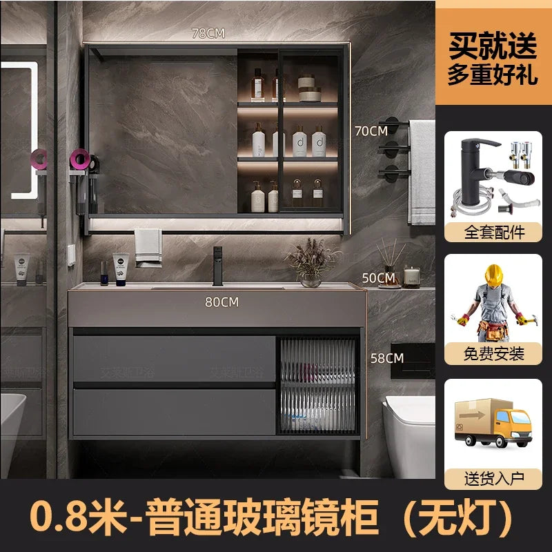 01A Modern Simple Bathroom Vanities Vintage Toilet Partition Vanity Drawer Light Mirrors Muebles Para El Hogar Maderaa Furniture