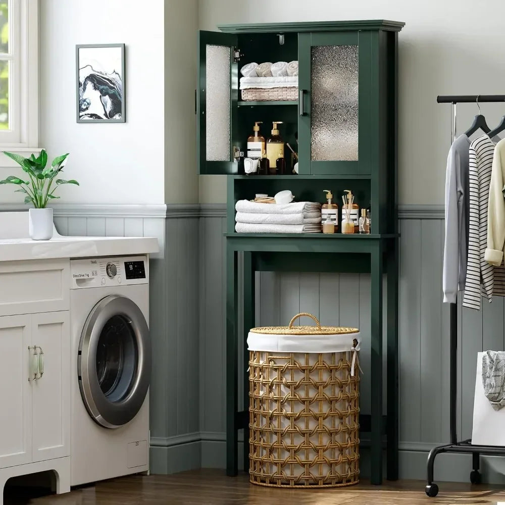 Bestsellerover the toilet storage cabinet, over toilet storage with glass doors and adjustable shelf, thicken frame above the to