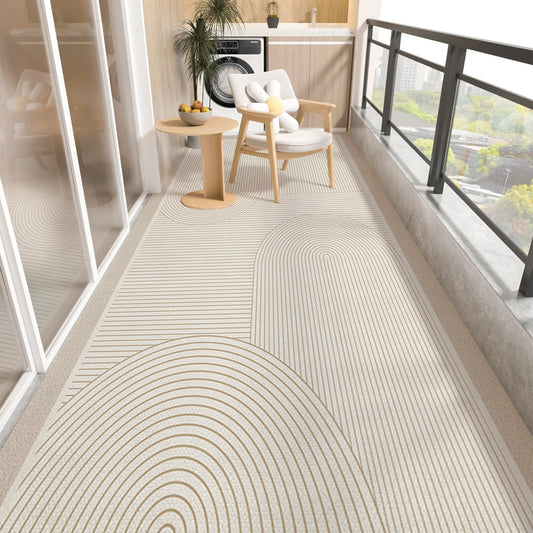 Balcony Floor Mat Pvc Leather Carpet Waterproof Non-slip Foot Mats Long Strip Big Size Rug Japanese Striped Home Decoration Rugs
