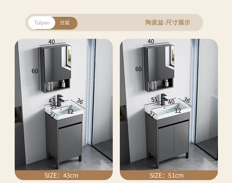 bathroom cabinet Combination bathroom Ceramic integrated double basin Deepening face washstand Customizable