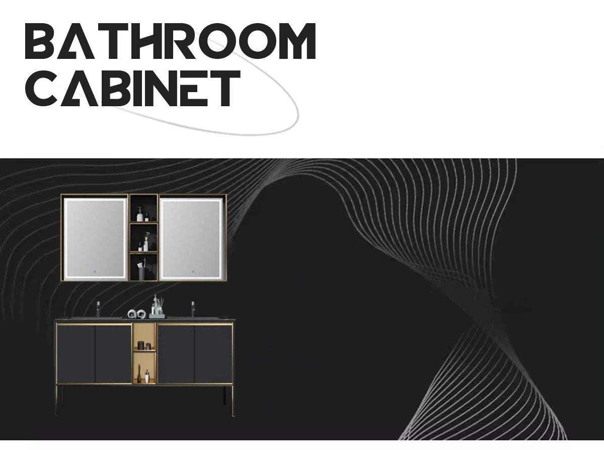 Bath Room Cabinet Set Vanity Home Or Hotel Bathroom With Led Light Makeup Mirror Basin Vanities Lighting
