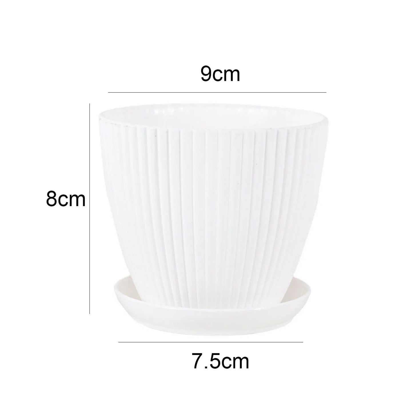 Plastic Flower Pot Succulent Plant Pot with Tray Green Dill Round Double Layer Small Flowerpot Home Office Desktop Decoration