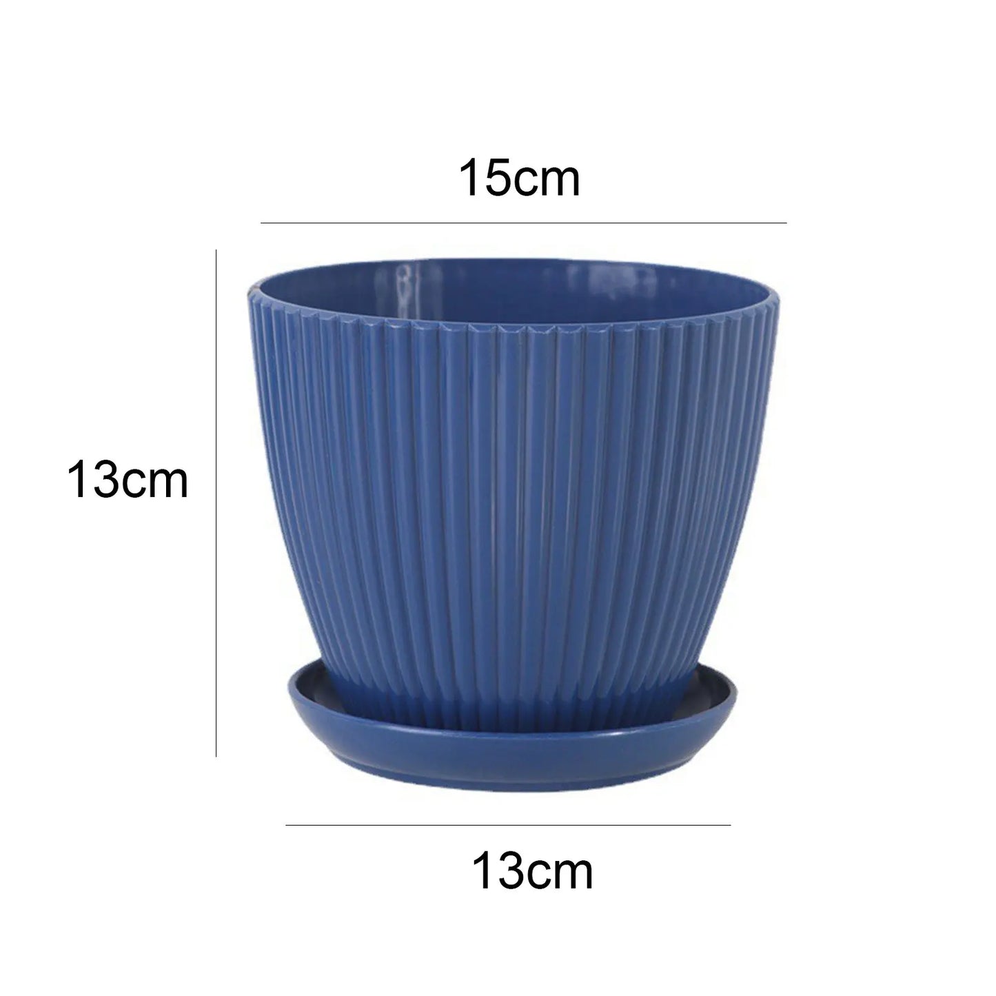 Plastic Flower Pot Succulent Plant Pot with Tray Green Dill Round Double Layer Small Flowerpot Home Office Desktop Decoration