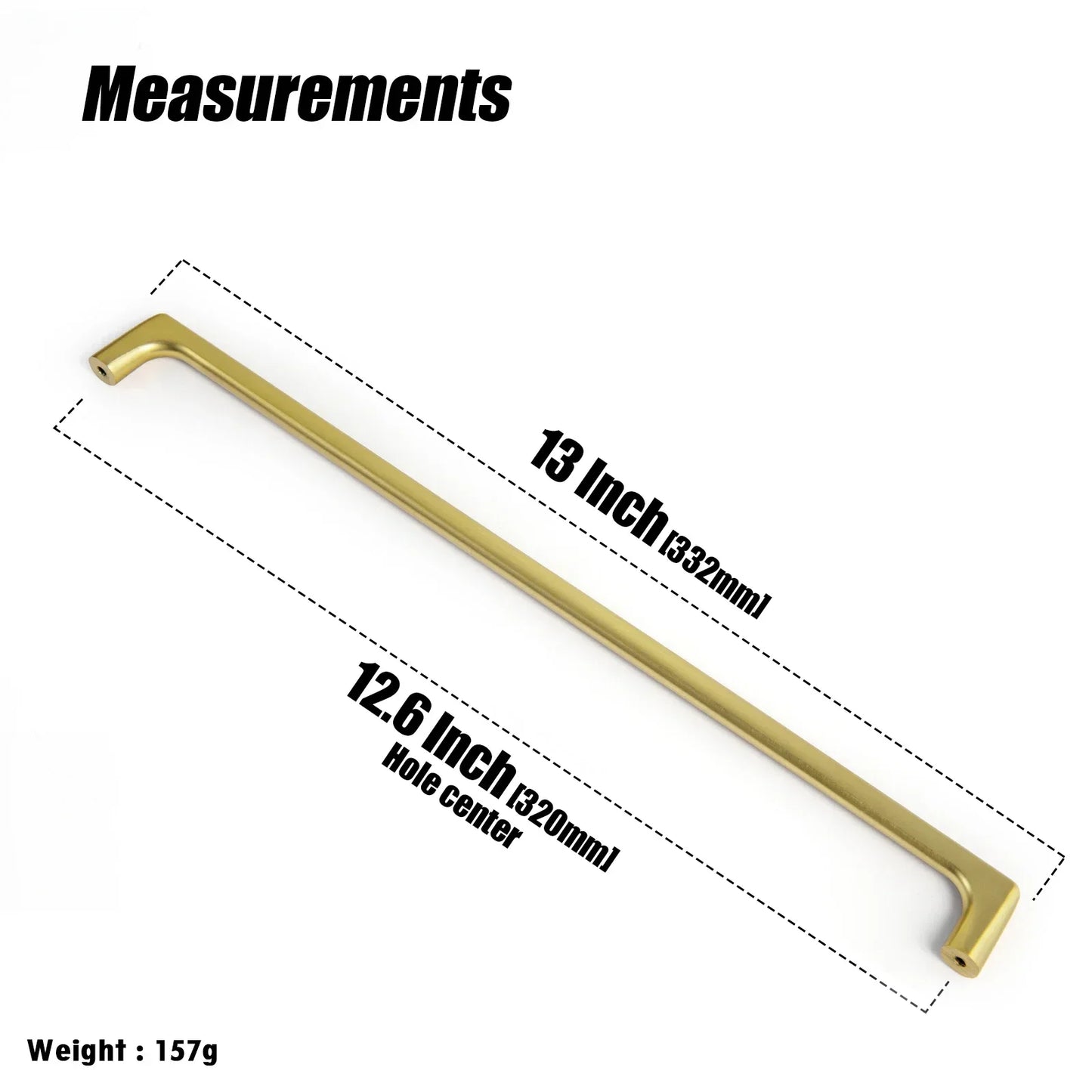 Goo-Ki Brushed Gold Cabinet Pulls with 5'' Hole Centers, Modern Style Zinc Alloy Cabinet Handles for Dresser,Wardrobe,Cupboard