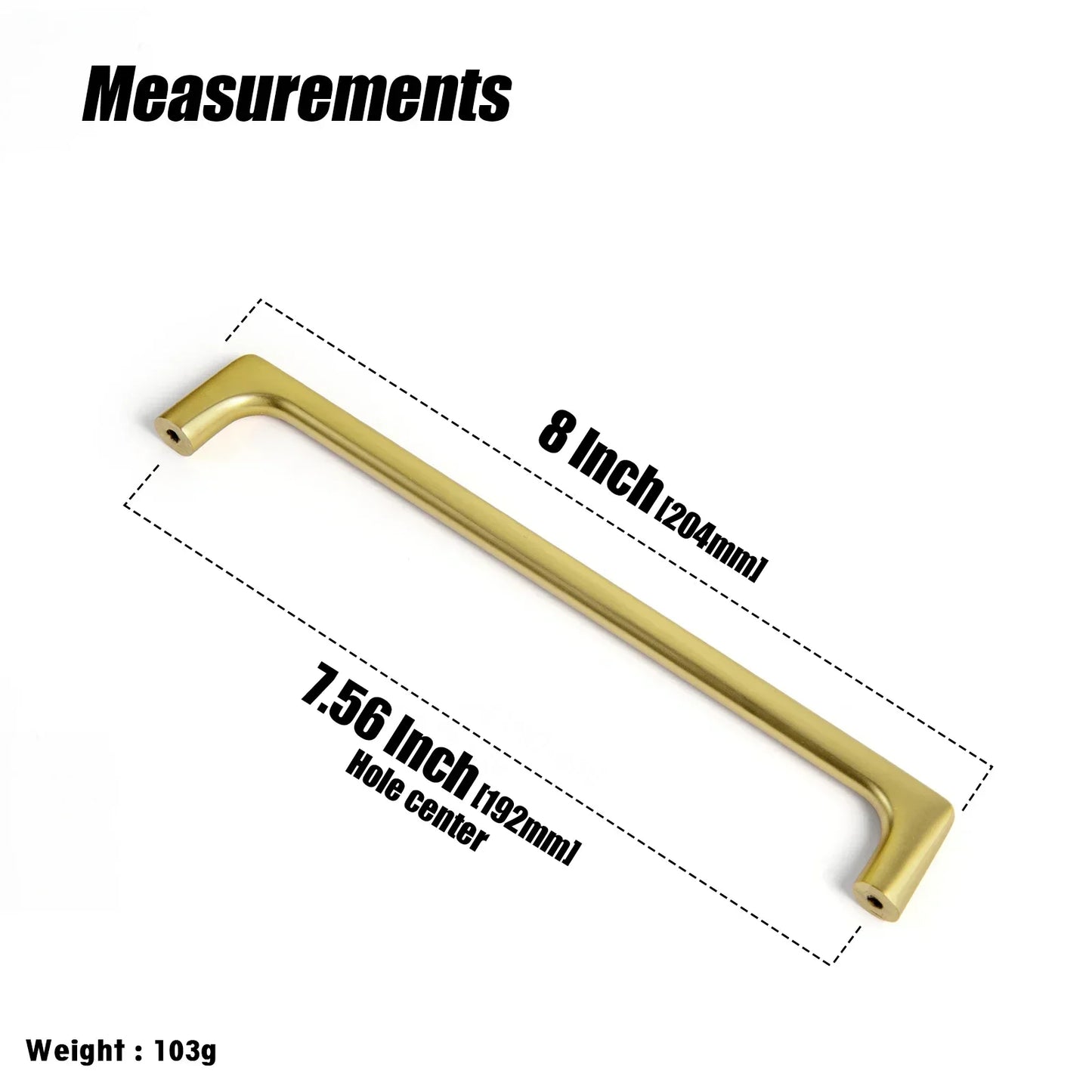 Goo-Ki Brushed Gold Cabinet Pulls with 5'' Hole Centers, Modern Style Zinc Alloy Cabinet Handles for Dresser,Wardrobe,Cupboard