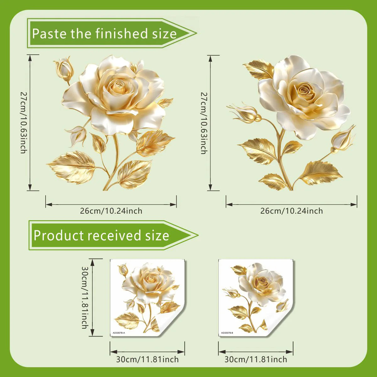 Beautiful Golden Flower Toilet Sticker Bathroom Toilet Cover Decorative Sticker Waterproof Self Adhesive