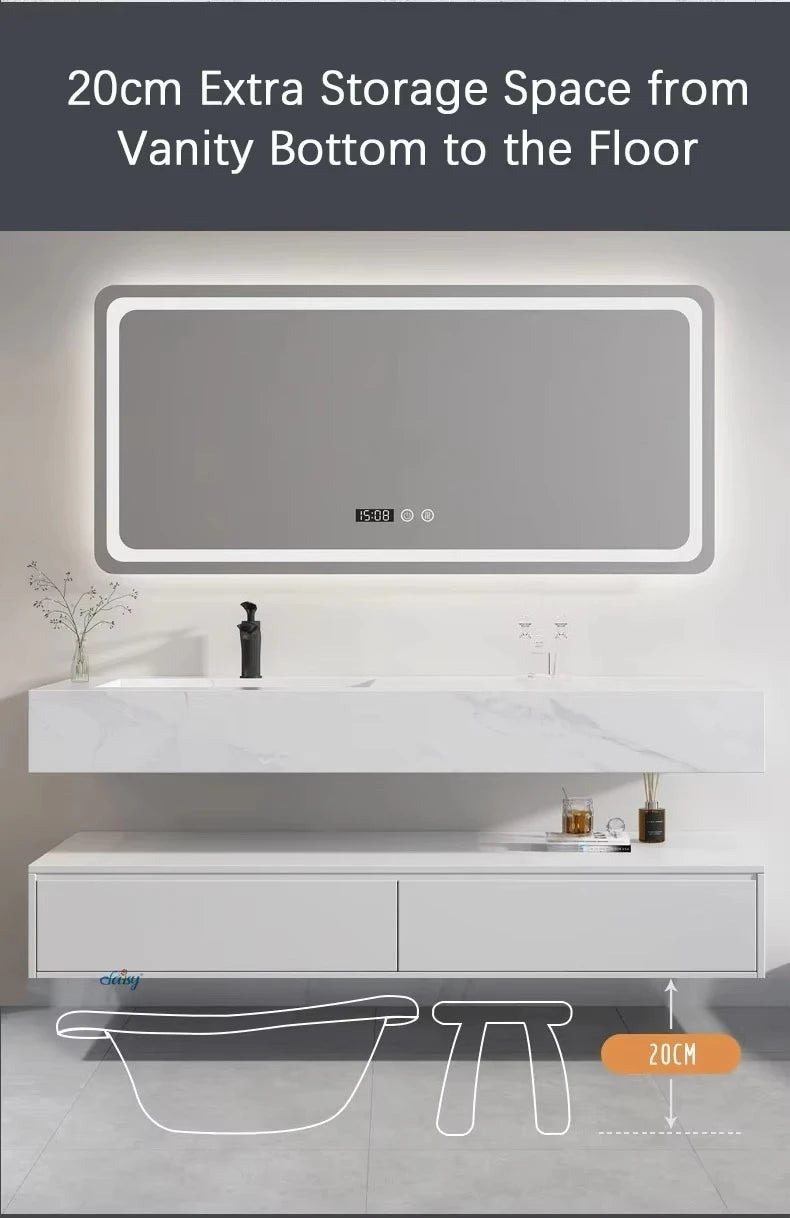Wholesale High Quality Marble Bathroom Vanity White Unit Bathroom Furniture Poland Bathroom Cabinet