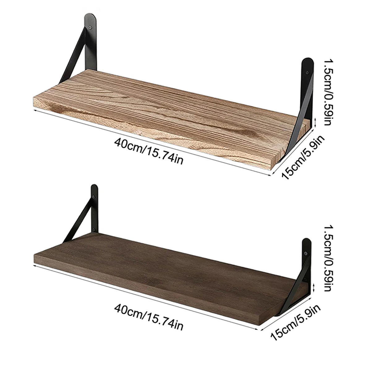Floating Shelves for Wall,Bookshelves，Wall Mounted Wood Shelf for Living Room, Bathroom, Bedroom, Kitchen, Home Decor