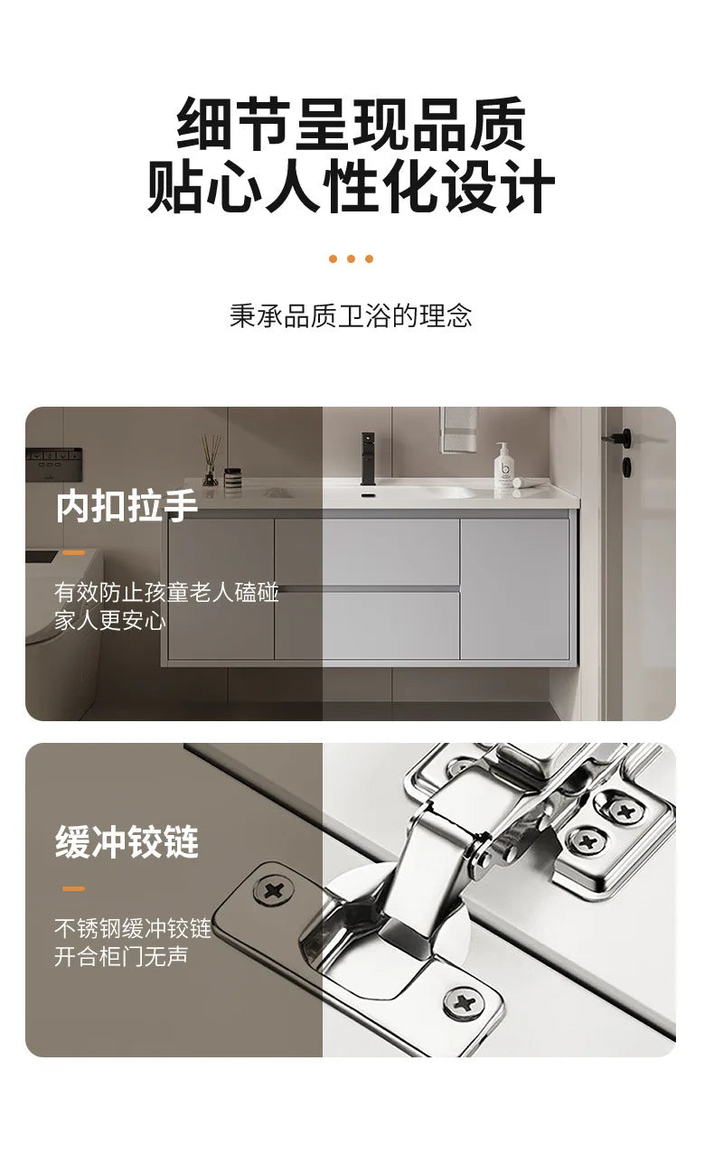 bathroom cabinet combination ceramic basin integrated basin washbasin washbasin cabinet Customizable