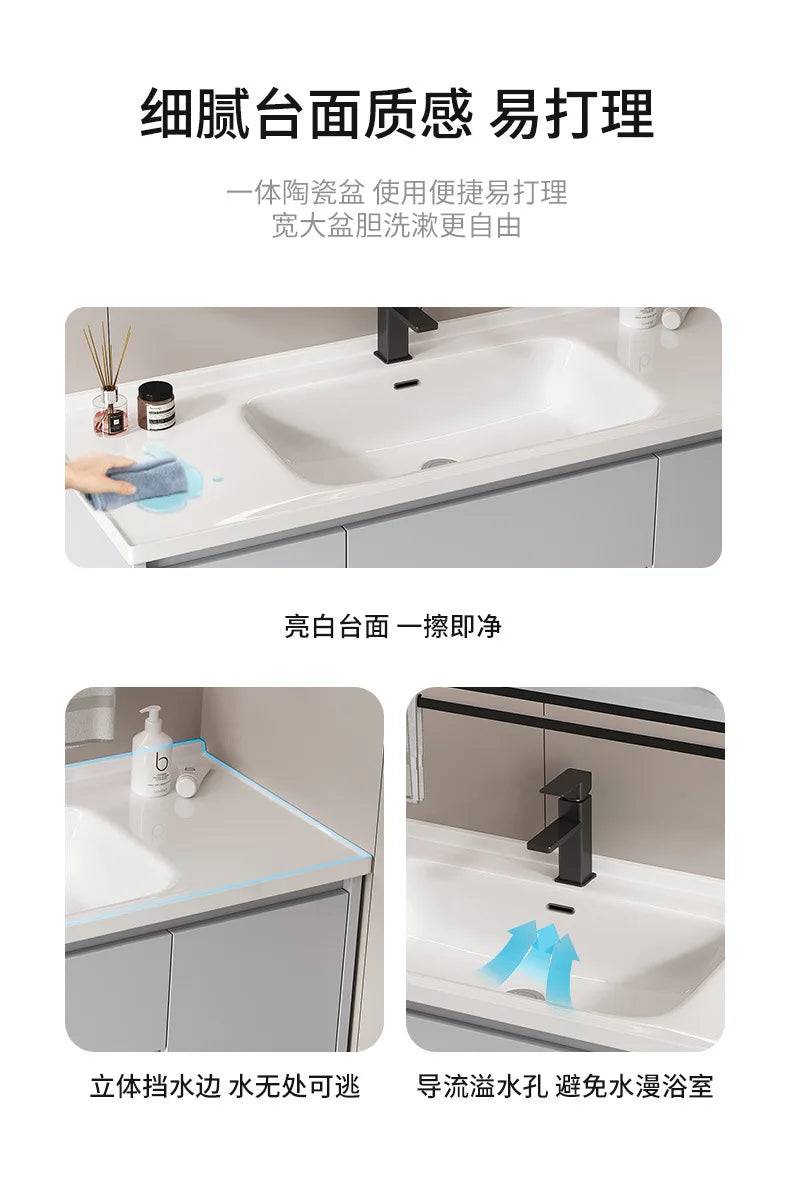 bathroom cabinet combination ceramic basin integrated basin washbasin washbasin cabinet Customizable