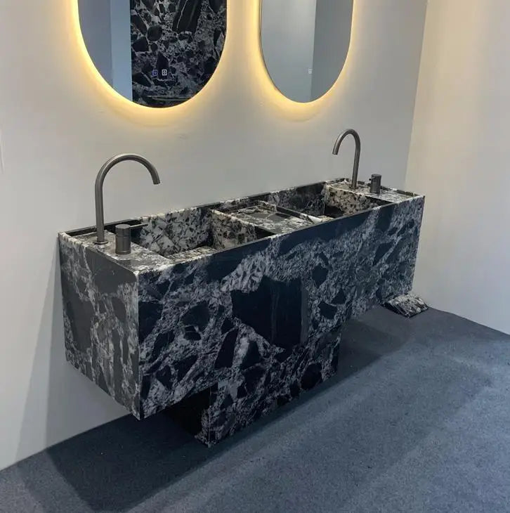 Natural Marble Wash Basin Bathroom Vanities Cabinets Green Marble Bathroom Sink Bathroom Vanity With Sink Customizable