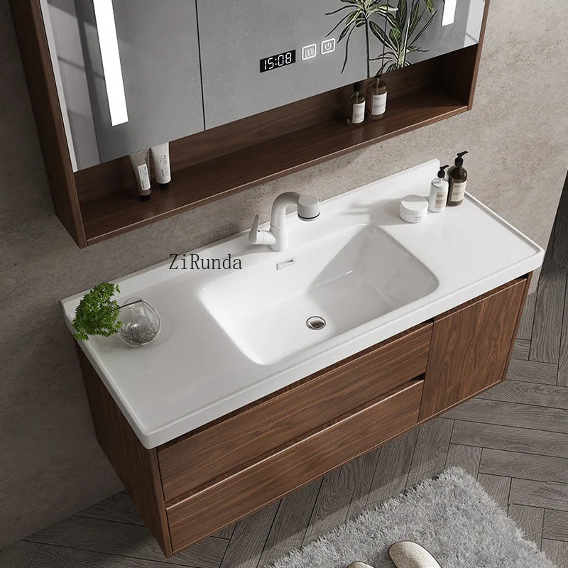 Bathroom vanity furniture, modern smart paint cabinet, bathroom cabinet with sink