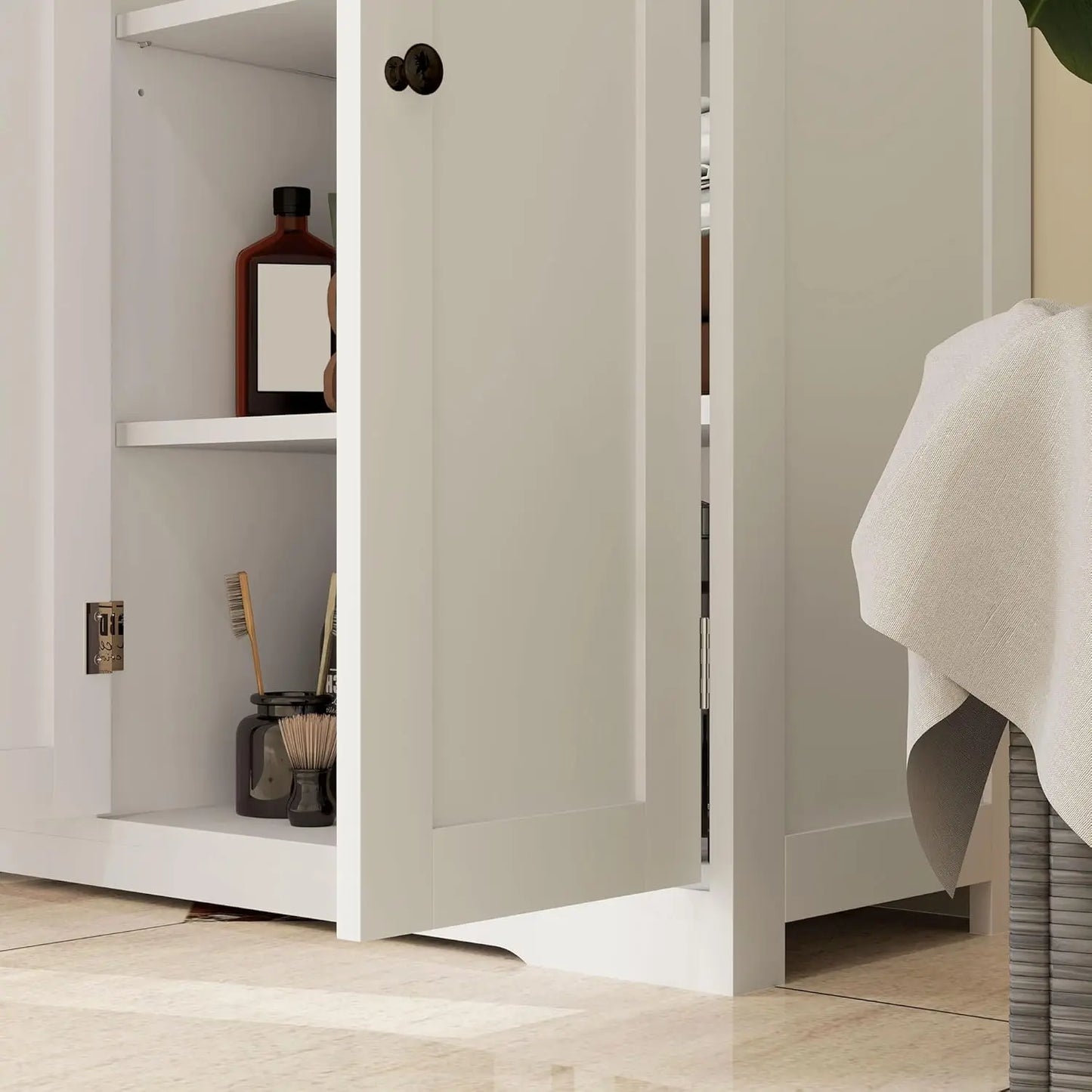 Bathroom Cabinet, Bathroom Floor Cabinet with Adjustable Shelf, Freestanding Storage Cabinet with 4 Drawers and 2, Customized