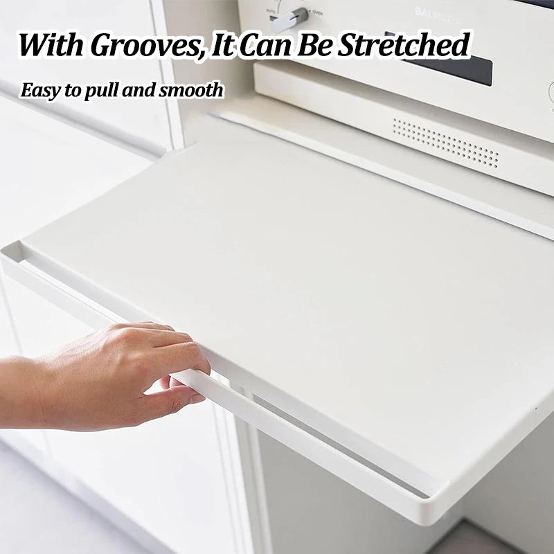 Kitchen Microwave Drawer Storage Rack Oven Tableware Bottom Pull-out Storage Shelf Partition Holders Kitchenware Organizer