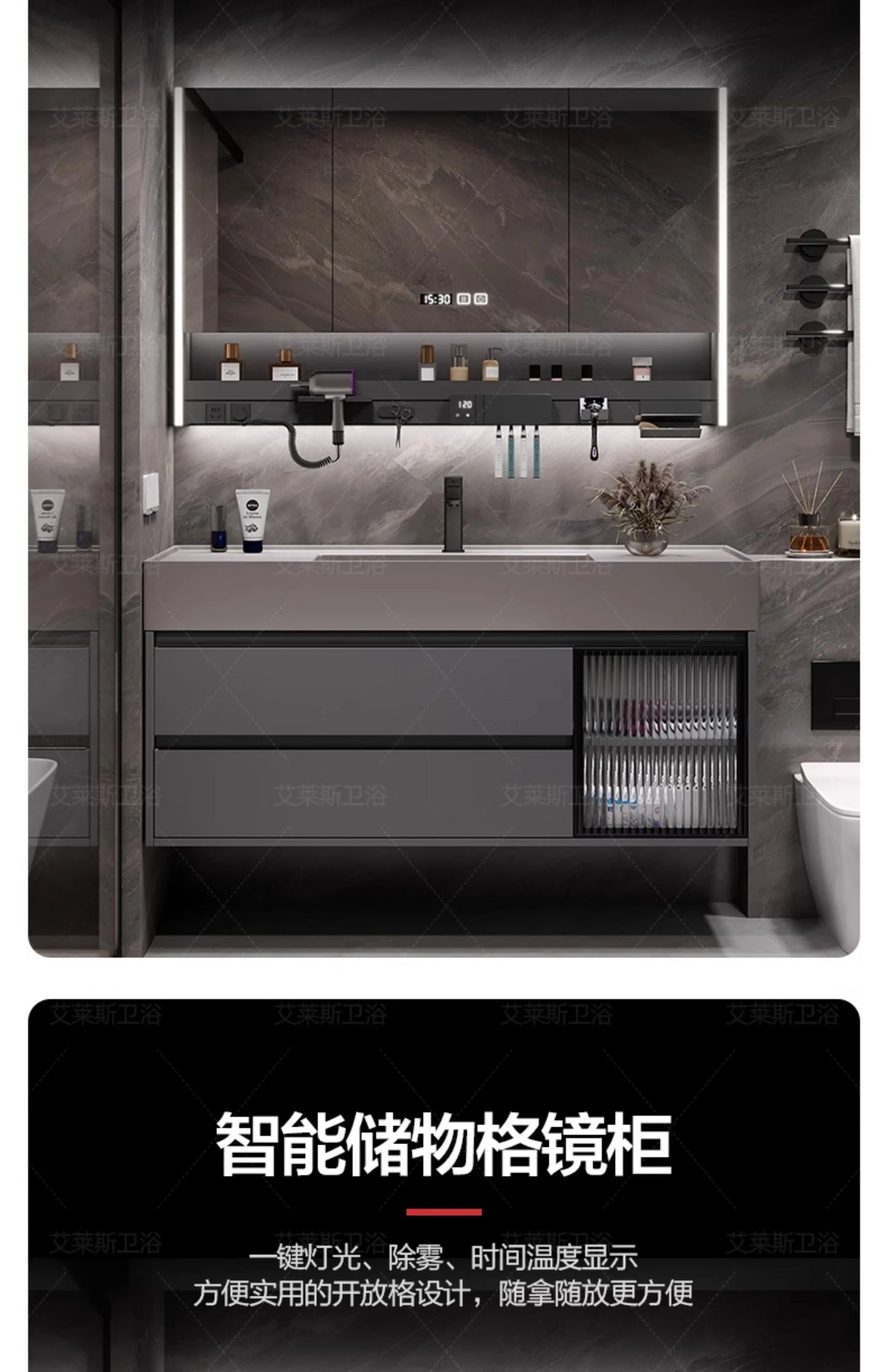01A Modern Simple Bathroom Vanities Vintage Toilet Partition Vanity Drawer Light Mirrors Muebles Para El Hogar Maderaa Furniture
