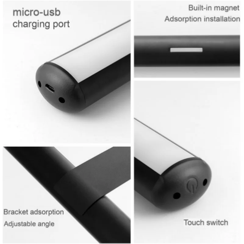 3600mAh LED Wall Light with Magnetic Suction Rechargeable Remote Control Three-Color Stepless Dimming Mirror Front Design