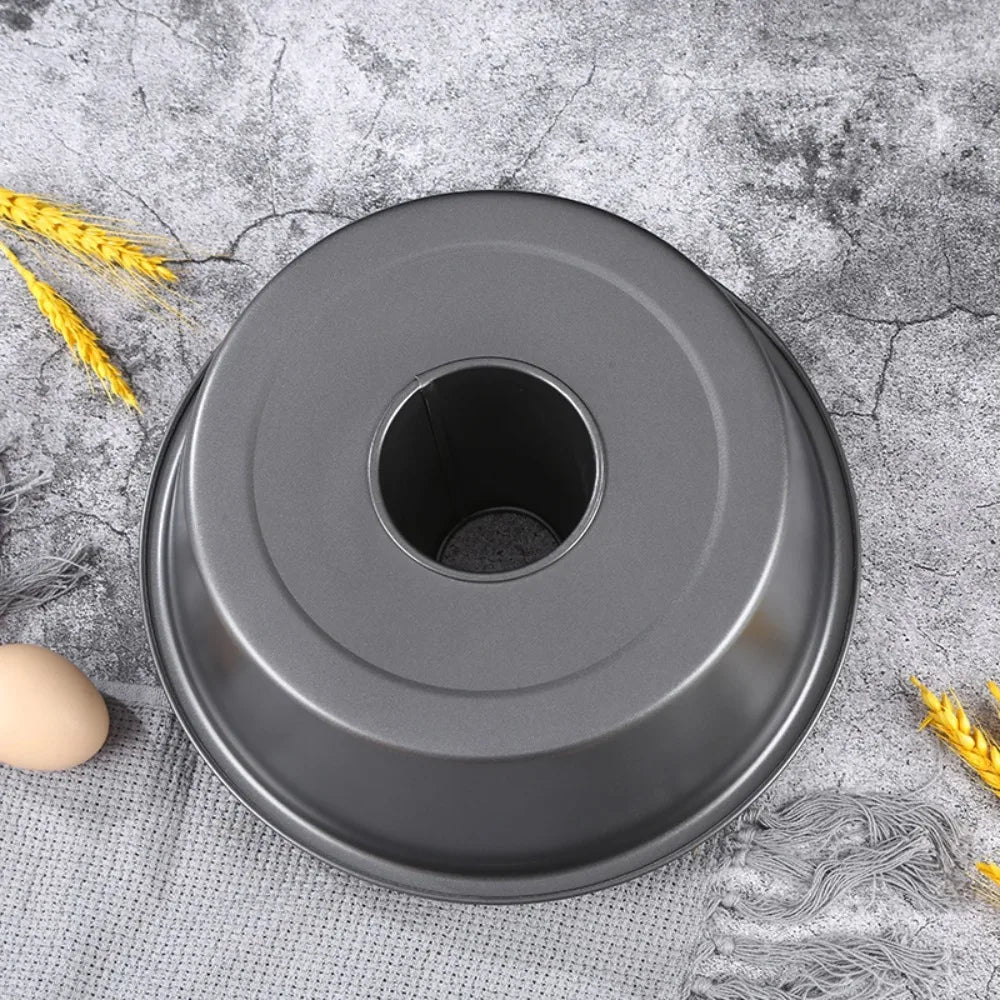 Practical Hollow Fluted Tube Cake Pan Non-Stick Round Pumpkin Cake Mold Carbon Steel Heat Resistant Bread Baking Pan Bakery