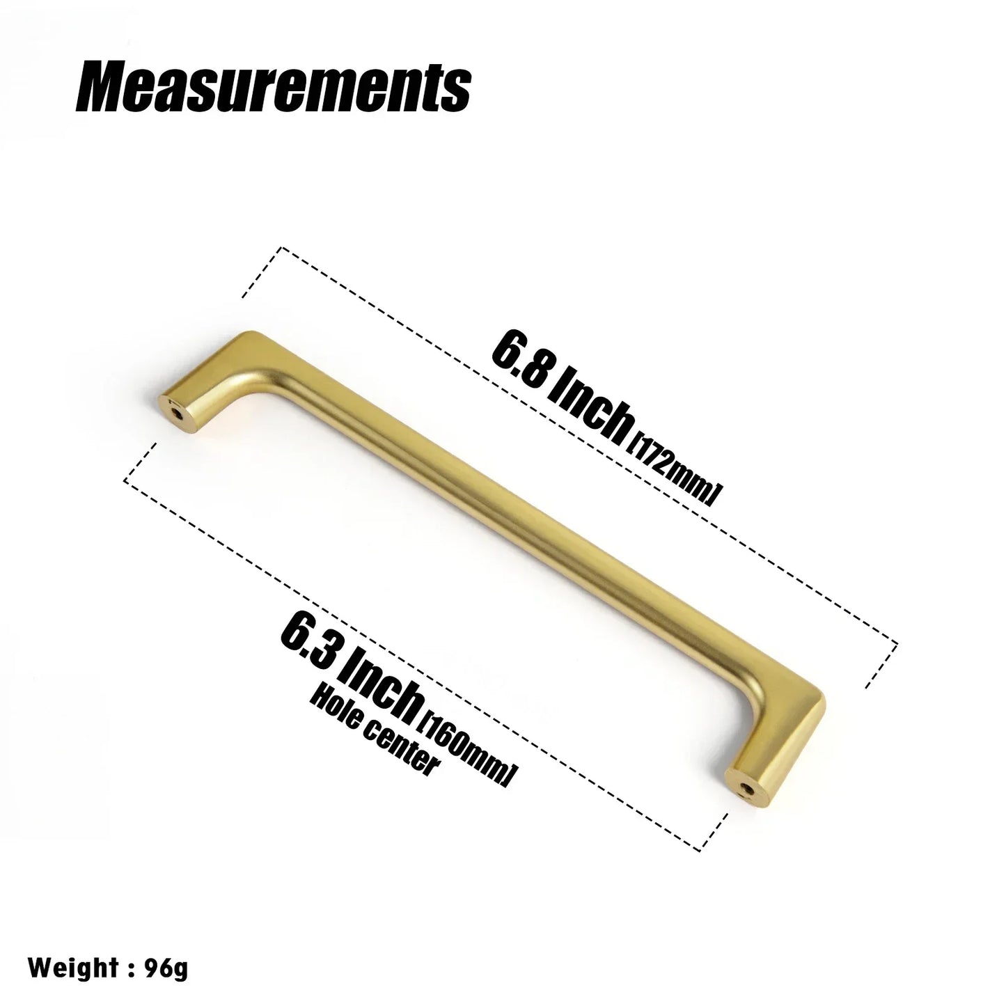 Goo-Ki Brushed Gold Cabinet Pulls with 5'' Hole Centers, Modern Style Zinc Alloy Cabinet Handles for Dresser,Wardrobe,Cupboard