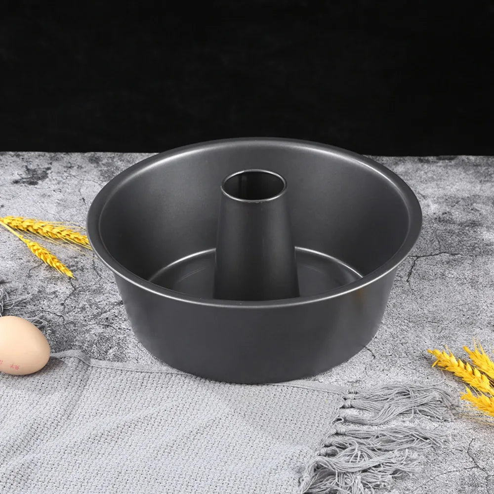 Practical Hollow Fluted Tube Cake Pan Non-Stick Round Pumpkin Cake Mold Carbon Steel Heat Resistant Bread Baking Pan Bakery