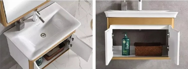 Factory Suppliers Small PVC Bathroom Vanity Set with Single Sink Cabinet