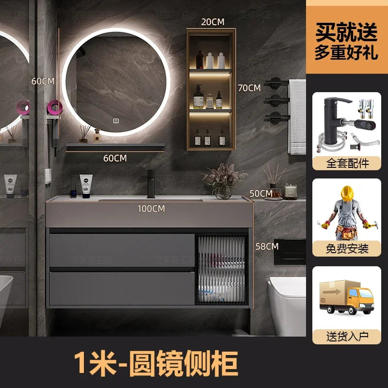 01A Modern Simple Bathroom Vanities Vintage Toilet Partition Vanity Drawer Light Mirrors Muebles Para El Hogar Maderaa Furniture