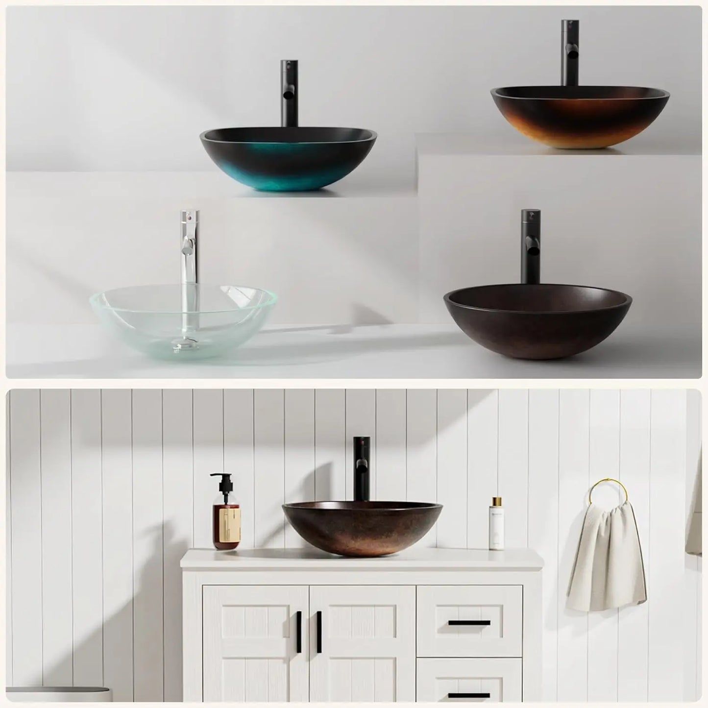 36" Bathroom Vanity Sink Combo Modern Freestanding Cabinet Soft Closing Doors Drawers Vessel Top Faucet Pop Up Drain Customized