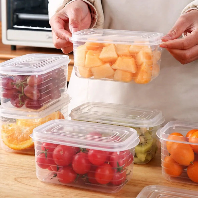 Refrigerator Storage Box Freezing Vegetable Fruit Fridge Organizer Freeze Meat Fresh-Keeping Box with Lid for Kitchen Storage