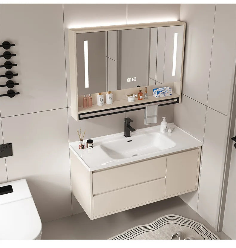bathroom cabinet combination ceramic basin integrated basin washbasin washbasin cabinet Customizable