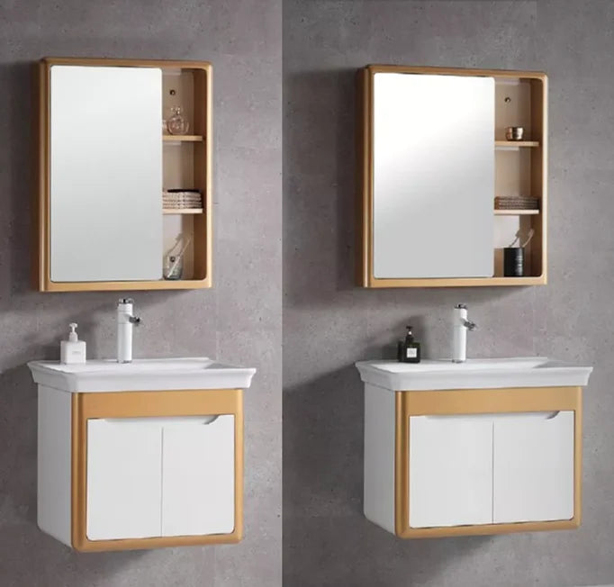 Factory Suppliers Small PVC Bathroom Vanity Set with Single Sink Cabinet