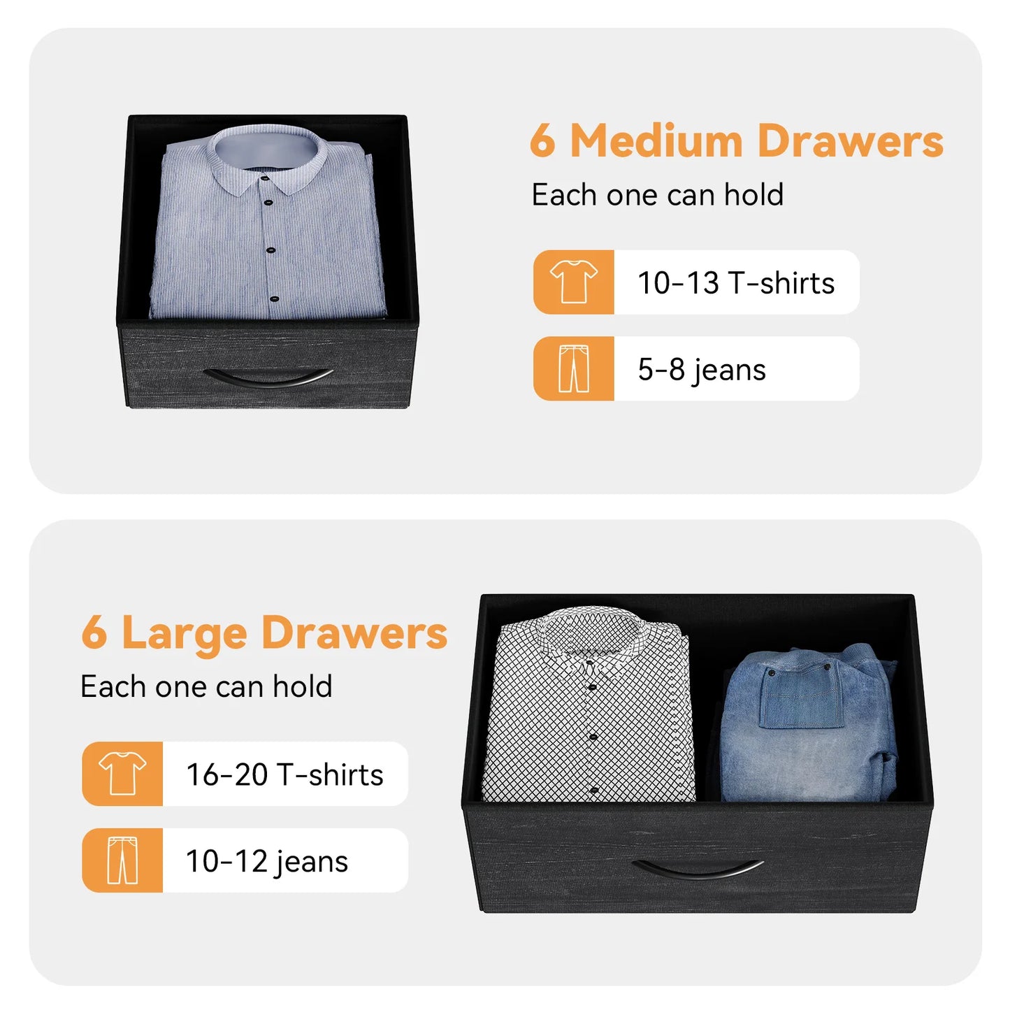 12-Drawer Fabric Dresser for Bedroom,Tall Chest of Drawers,Adjustable Metal Frame,Side Pockets & Hooks Storage Tower for Closet