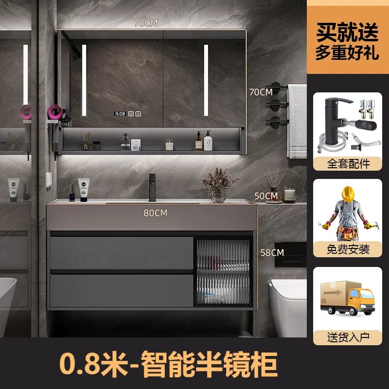 01A Modern Simple Bathroom Vanities Vintage Toilet Partition Vanity Drawer Light Mirrors Muebles Para El Hogar Maderaa Furniture
